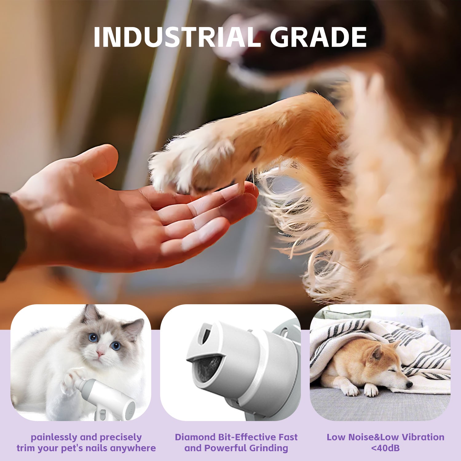 The Precision Vision Claw Groomer: USB Rechargeable LED Trimmer for Universal Pet Care - Cocoa The Trendy PetPet Supplies