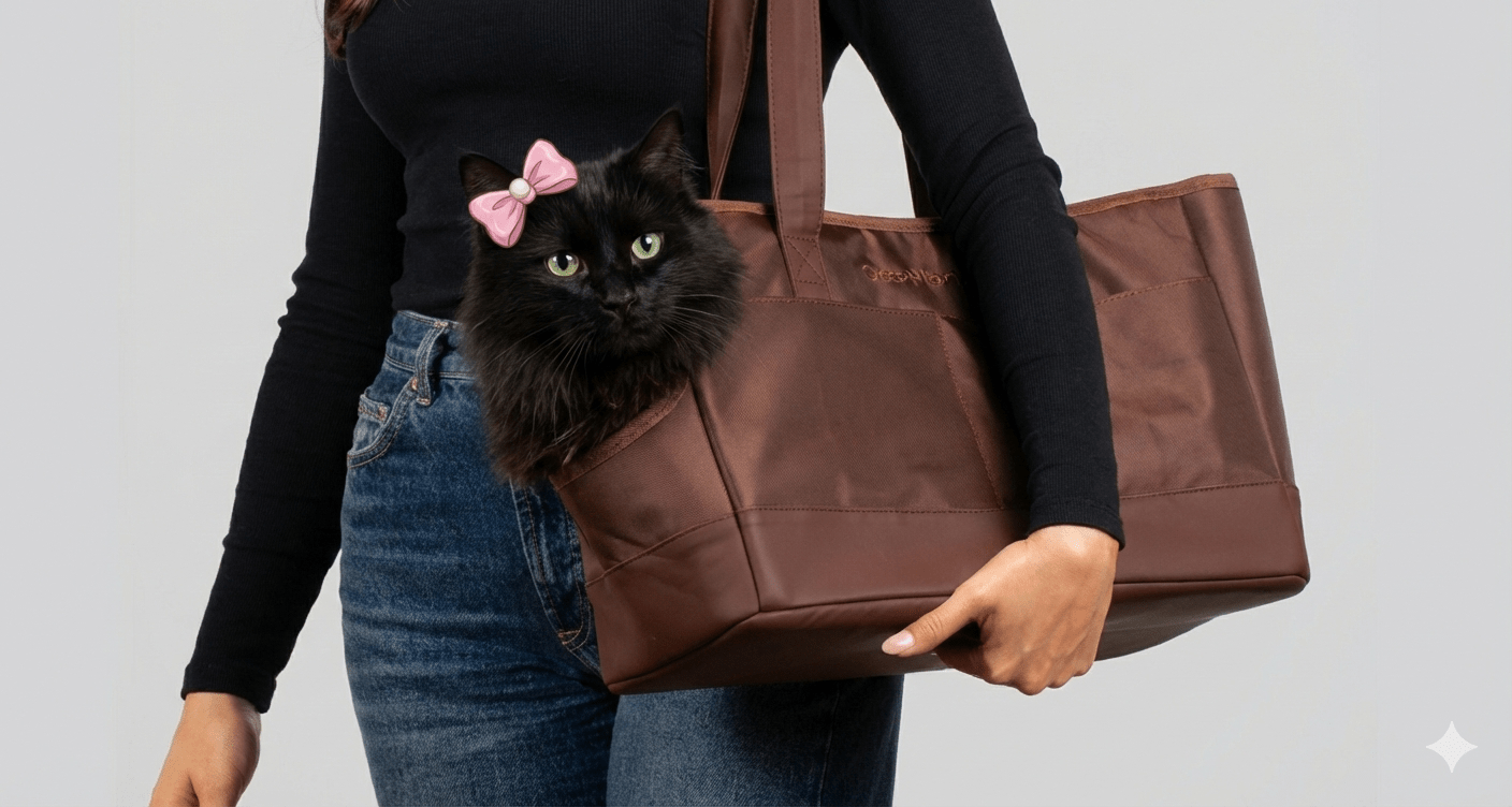 Chocolate Brown Pet Tote Bag - Cocoa The Trendy PetPet Carriers & Crates