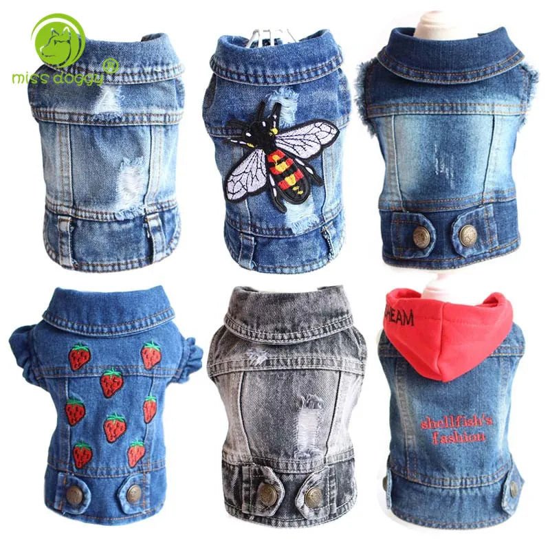 Denim Dog Clothes for Small Dogs - Cocoa The Trendy PetPets